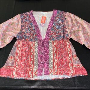 Colorful Bohemian Blouse Kimono, size L